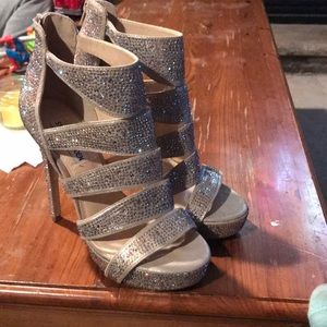 Steve Madden crystal/rhinestones strappy heels